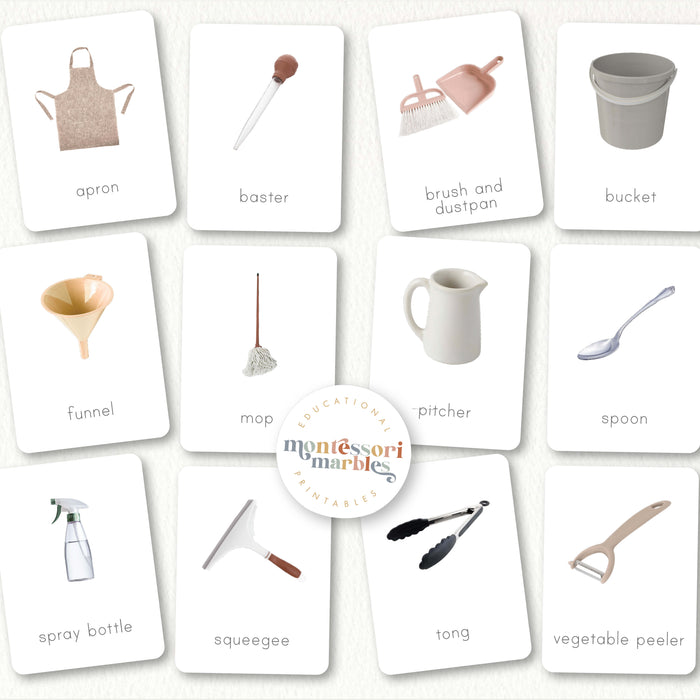 Practical Life Tools Nomenclature Cards