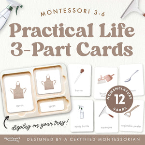 Practical Life Tools Nomenclature Cards