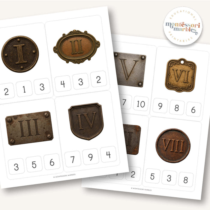 Roman Numerals Clip Cards