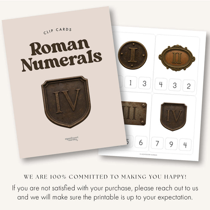 Roman Numerals Clip Cards