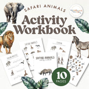 Safari animals activity workbook for geography and nature — ages 3-6