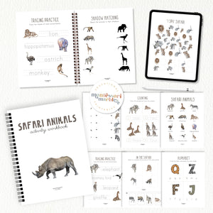 Safari Animals Activity Workbook