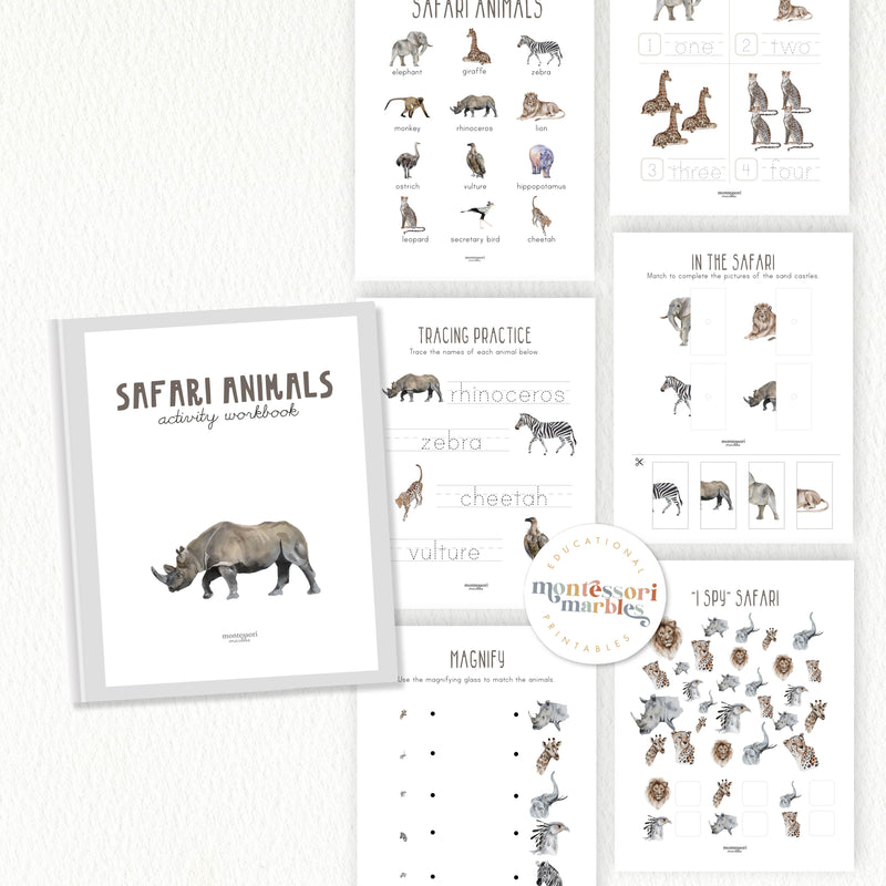 Safari Animals Workbook PreK & Kindergarten