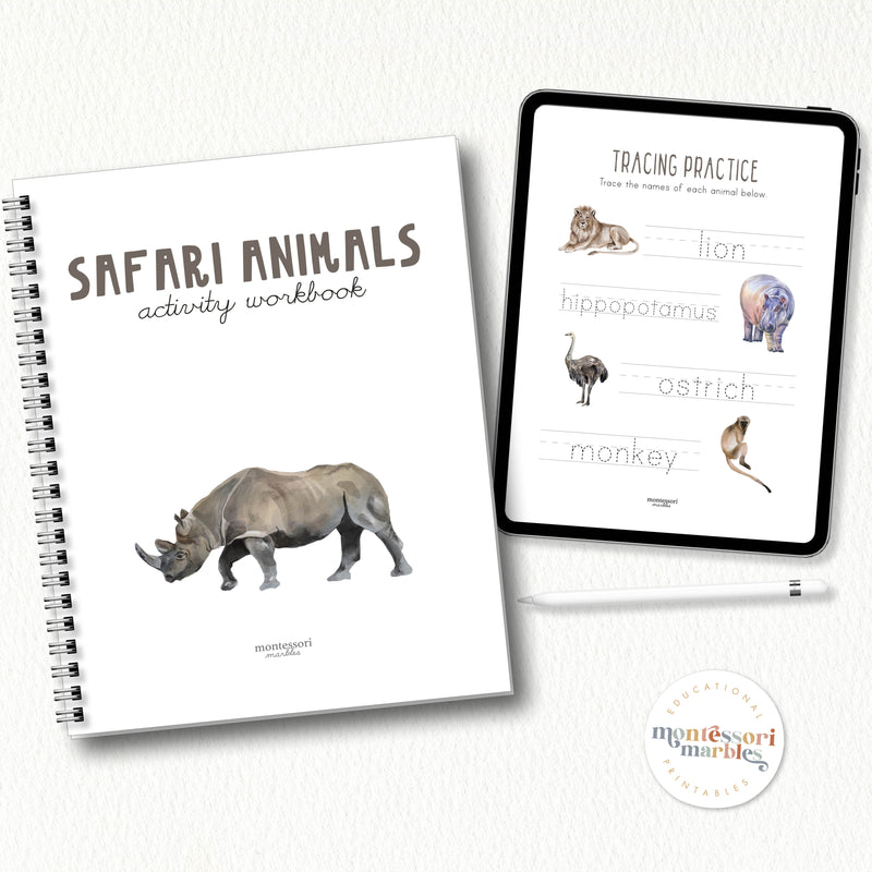 Safari Animals Workbook PreK & Kindergarten