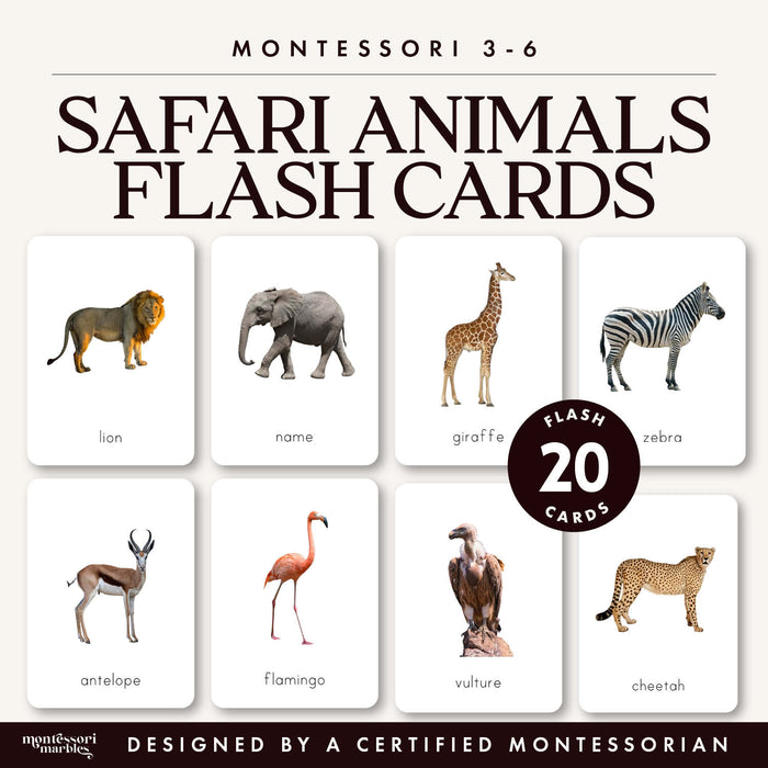 Safari Animals Flash Cards