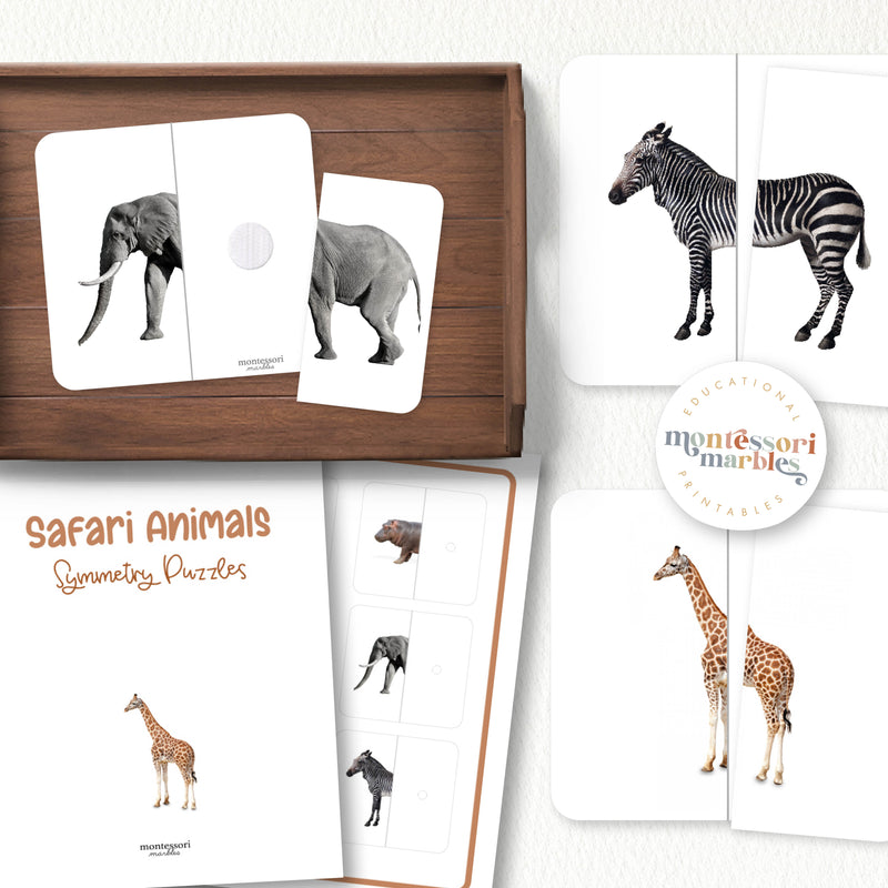 Safari Animals Two-Piece Puzzles