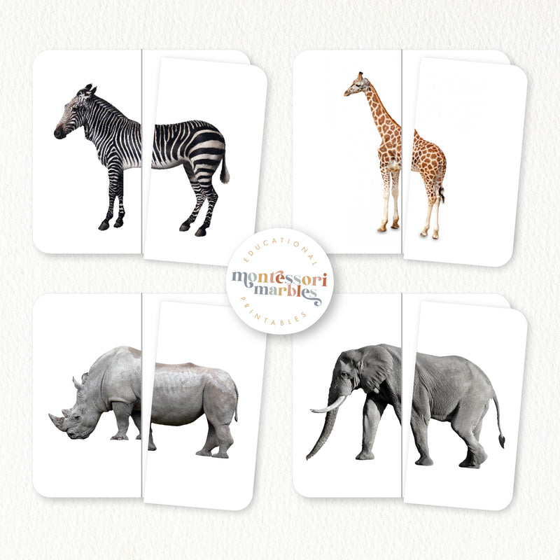 Safari Animals Two-Piece Puzzles