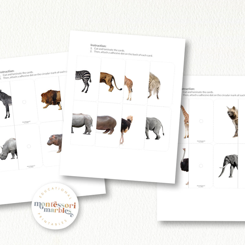 Safari Animals Two-Piece Puzzles