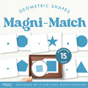 Geometric shapes magnifying glass visual matching activity — ages 3-6