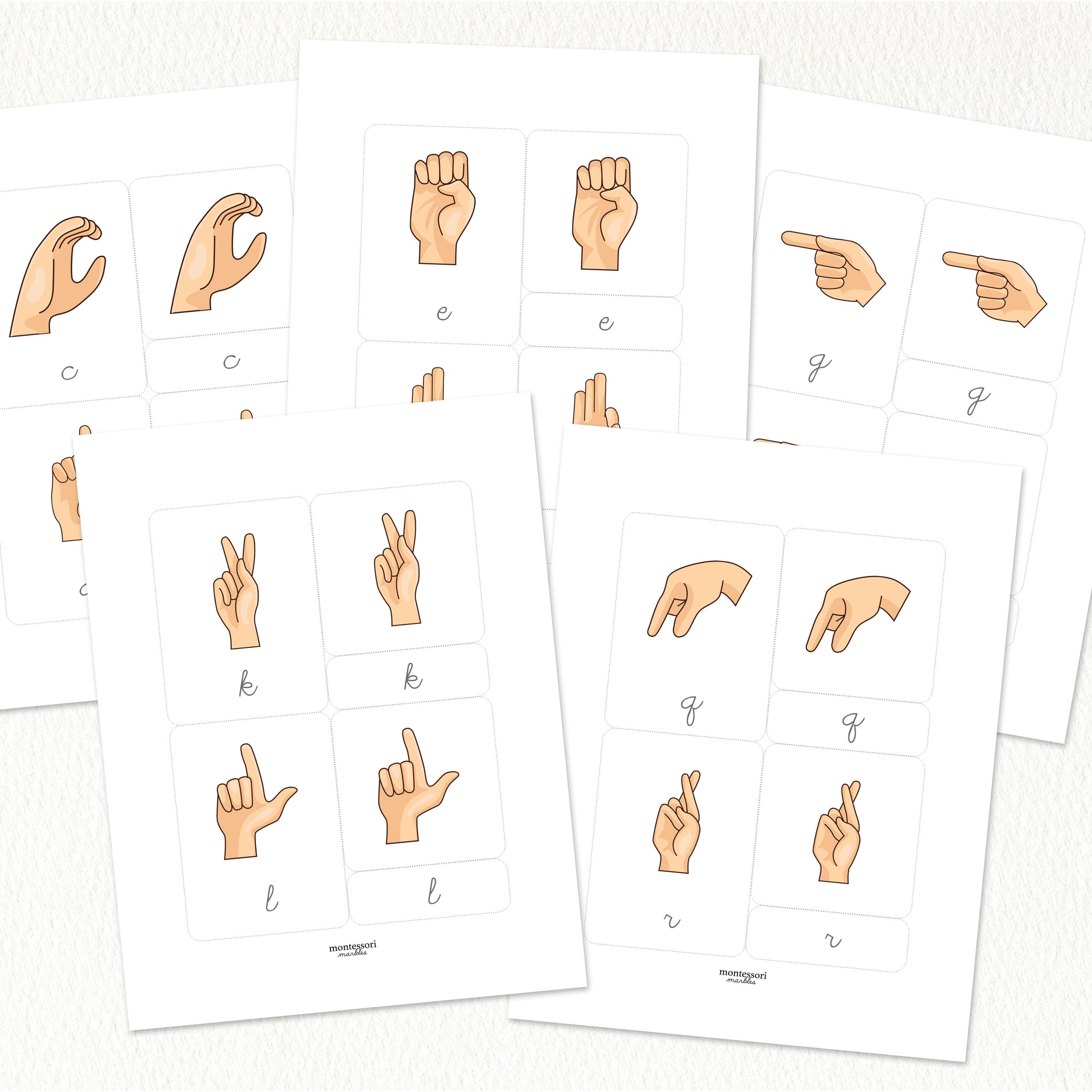 American Sign Language Nomenclature Cards | Montessori Printables ...