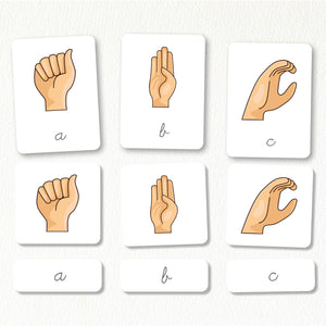 American Sign Language Nomenclature Cards | Cursive