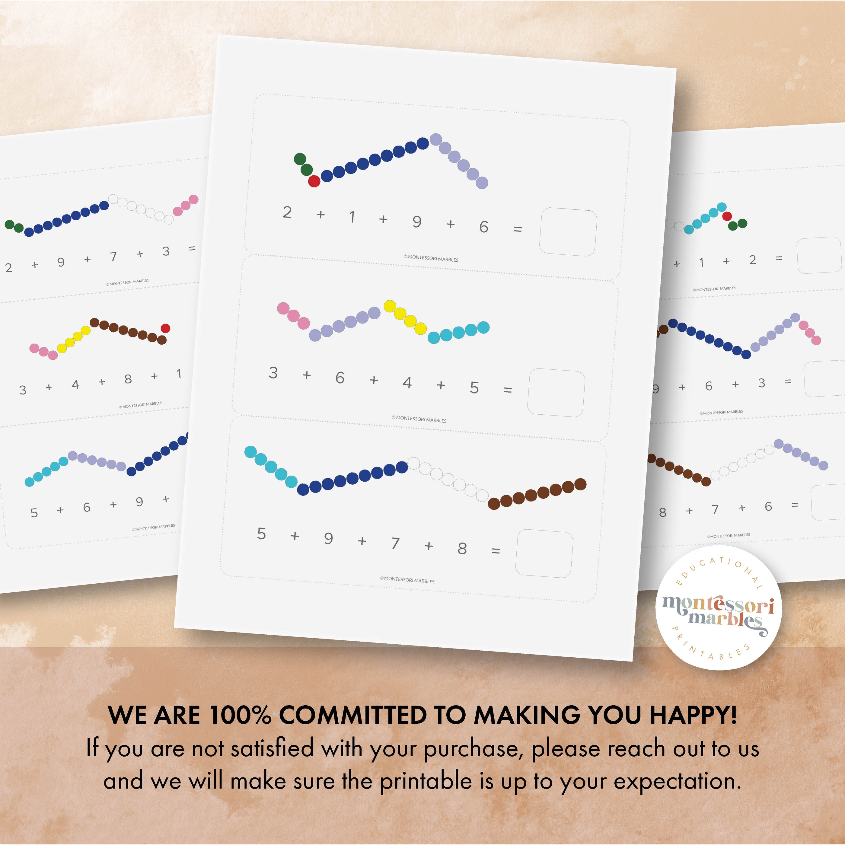 Snake Game Addition Workbook | Montessori Bead Bar Math Ages 5-8 PDF ...