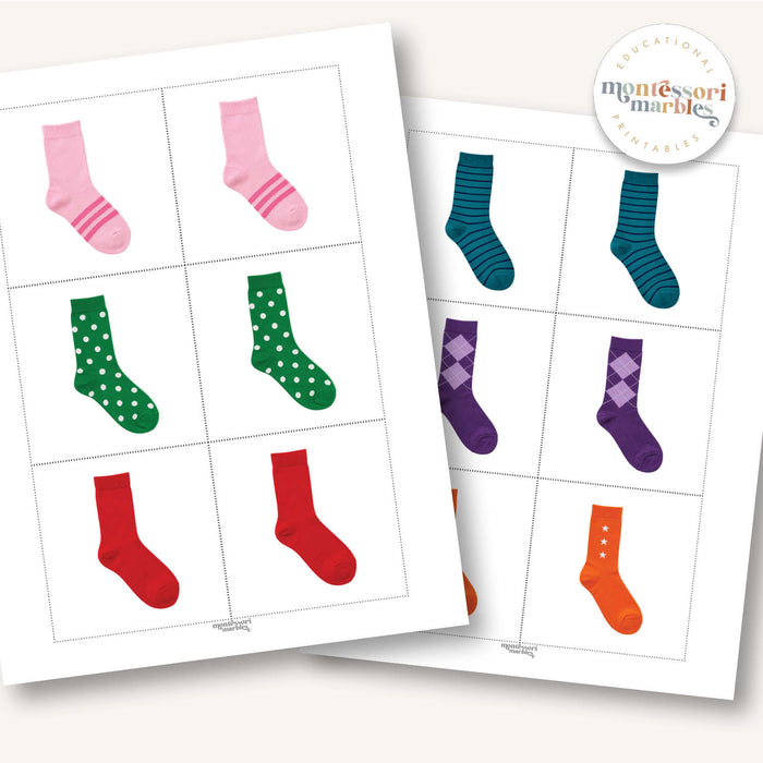 Socks Picture Matching Cards