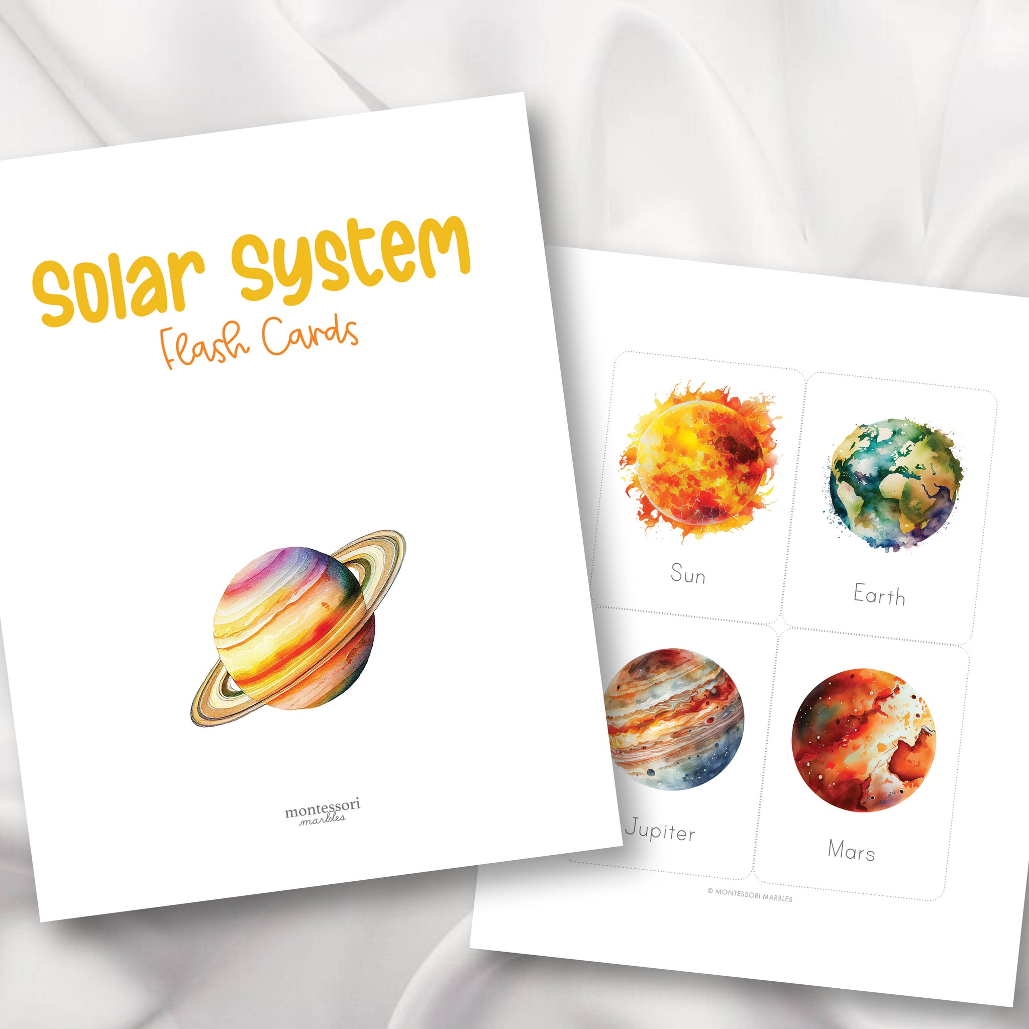Solar System Note Creative Card Solar System Flash Cards | Montessori Inspired Printable Resources ...