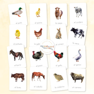 Animales de La Granja Tarjetas Didácticas