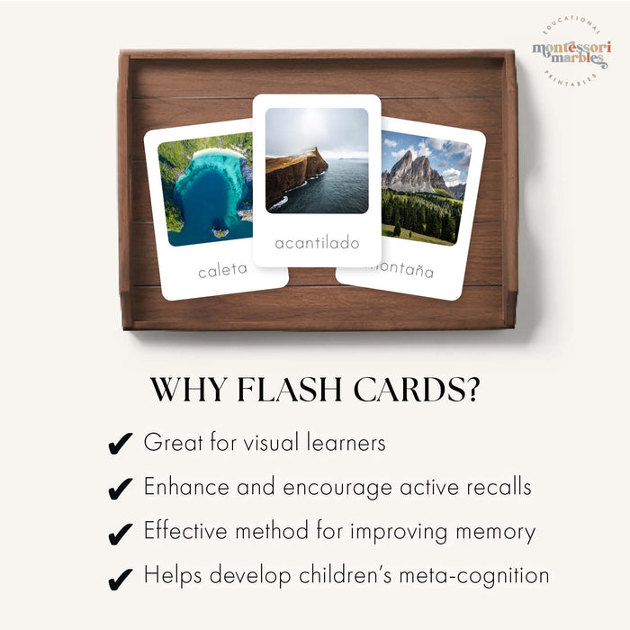 Landforms Spanish Flash Cards