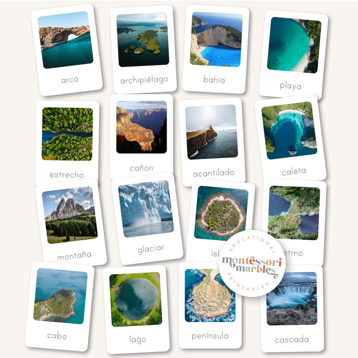 Landforms Spanish Flash Cards