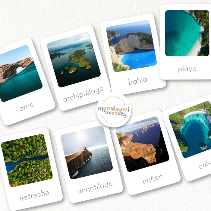 Landforms Spanish Flash Cards