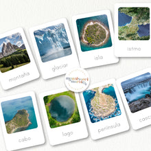 Load image into Gallery viewer, Landforms Spanish Flash Cards
