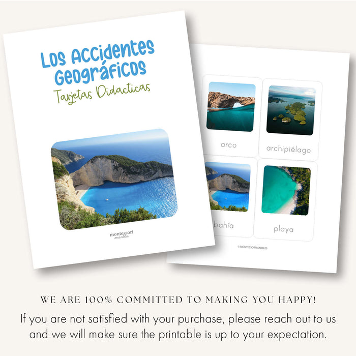 Landforms Spanish Flash Cards