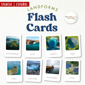 Landforms Spanish Flash Cards