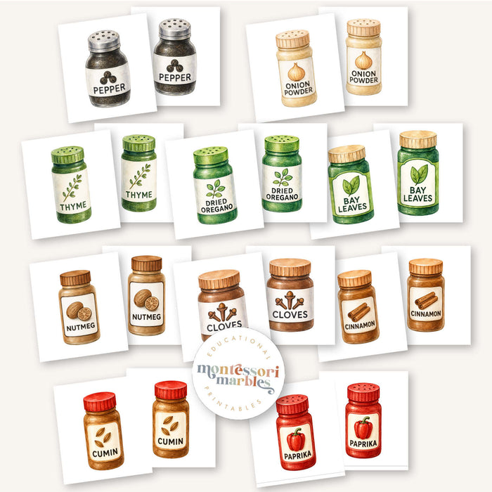 Spices & Herbs Picture Matching Cards