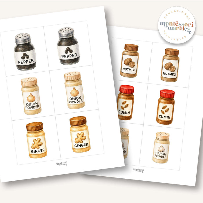 Spices & Herbs Picture Matching Cards