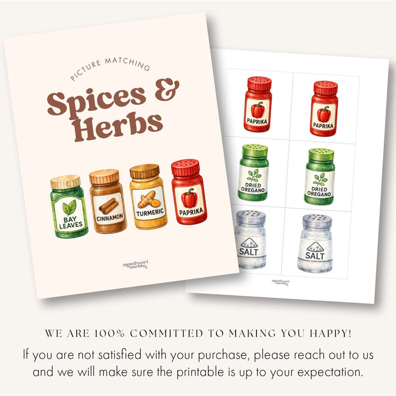 Spices & Herbs Picture Matching Cards