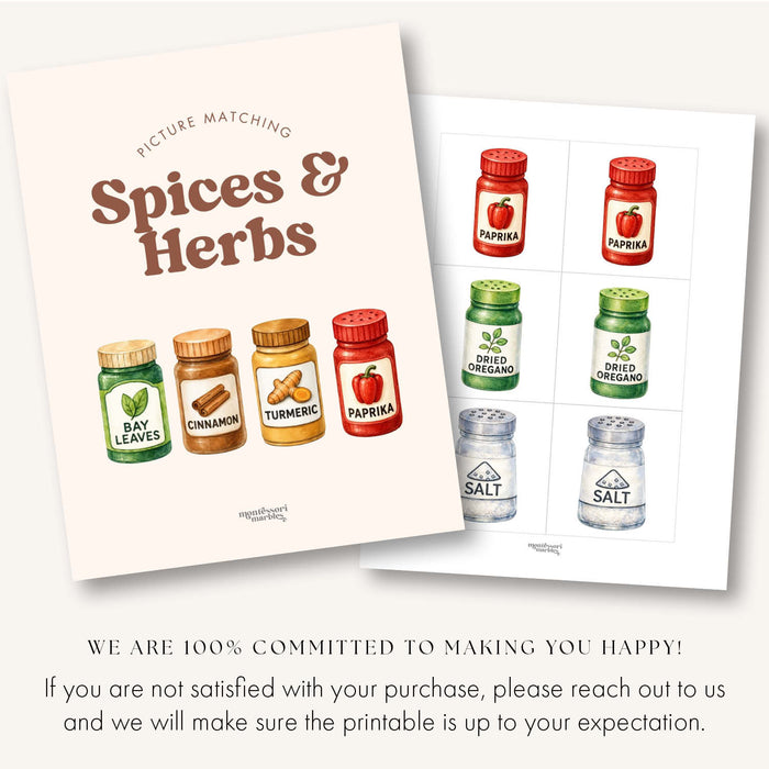 Spices & Herbs Picture Matching Cards