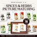 Watercolor spice and herb jar picture matching cards for Montessori toddlers