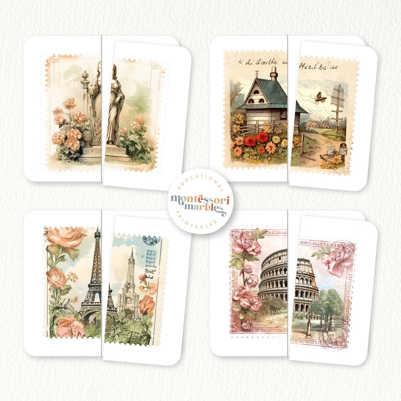 Stamps Two-Piece Puzzles