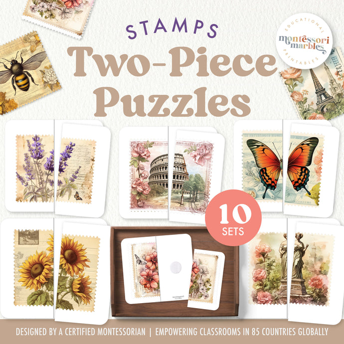 Stamps Two-Piece Puzzles