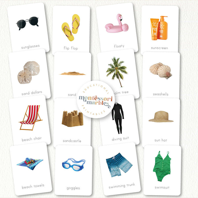 Summer Montessori 3-Part Cards