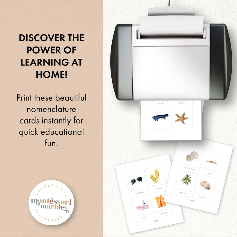 Summer Montessori 3-Part Cards