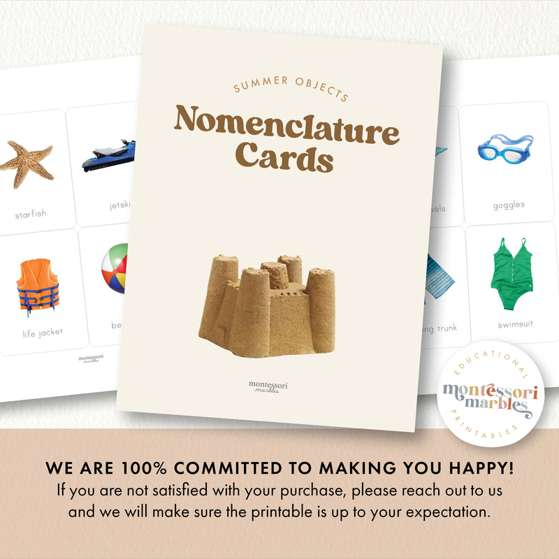 Summer Montessori 3-Part Cards