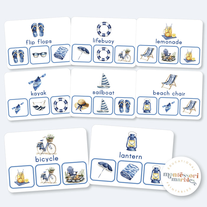 Summer Picture Matching Clip Cards | Montessori Visual Skills Activity for Ages 3-6