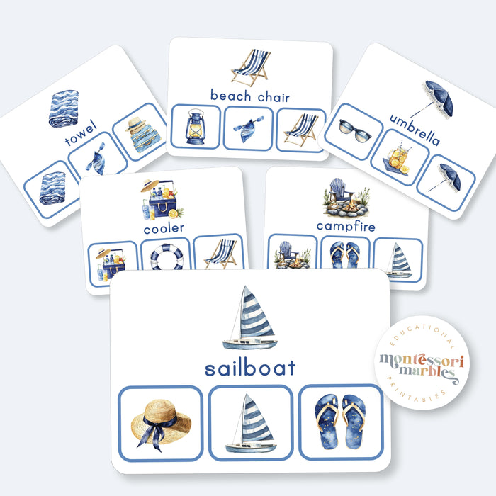 Summer Picture Matching Clip Cards | Montessori Visual Skills Activity for Ages 3-6