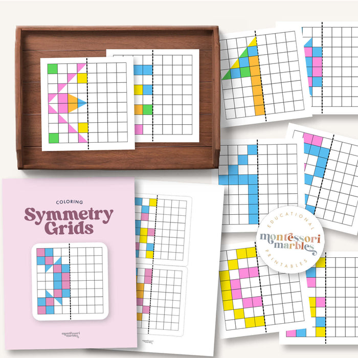 Symmetry Grids Coloring Cards