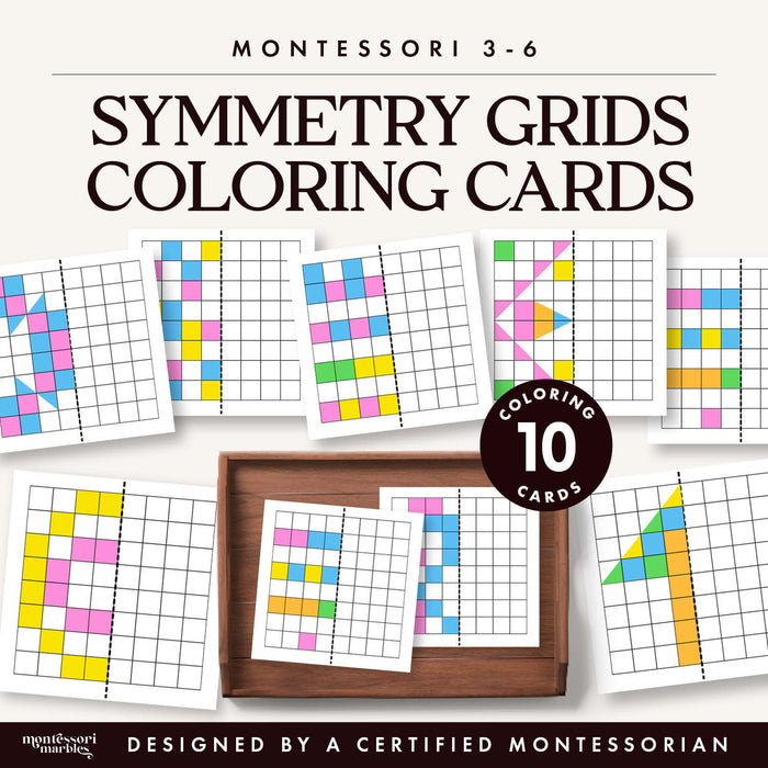 Symmetry Grids Coloring Cards
