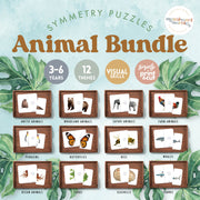 Symmetry puzzle collection featuring diverse animals