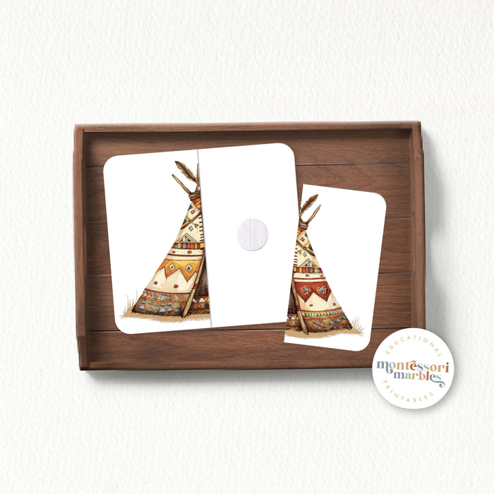 Native American Teepee Puzzles | Montessori Cultural Printable