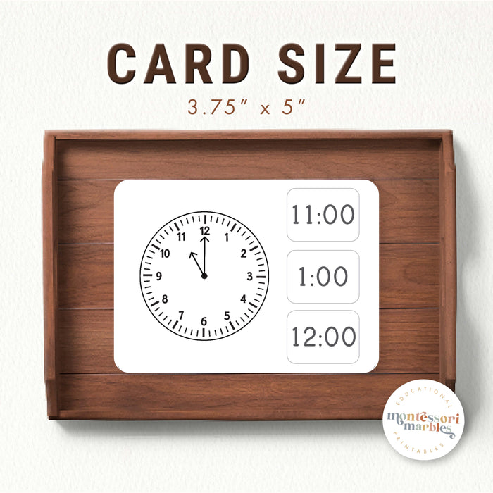 Telling Time By Hour Clip Cards