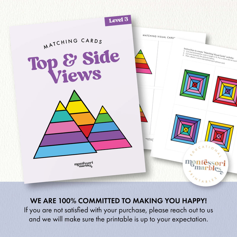 Top & Side Views Matching Cards Level 3