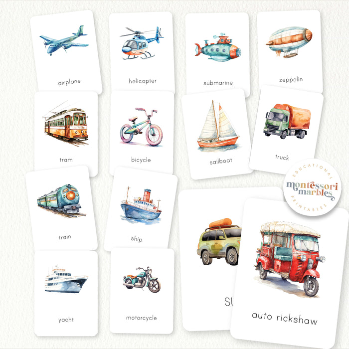 Transportation Flash Cards