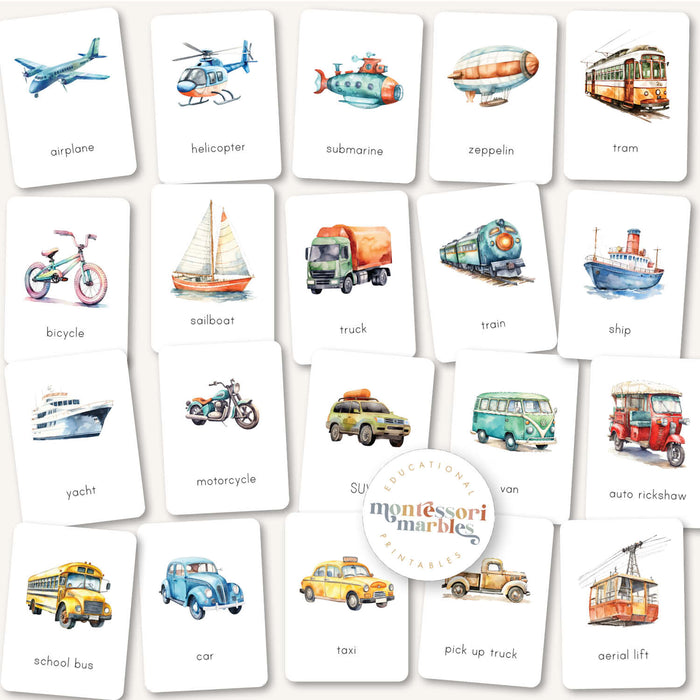 Transportation Flash Cards