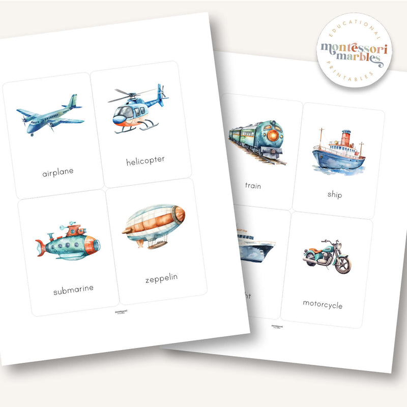 Transportation Flash Cards