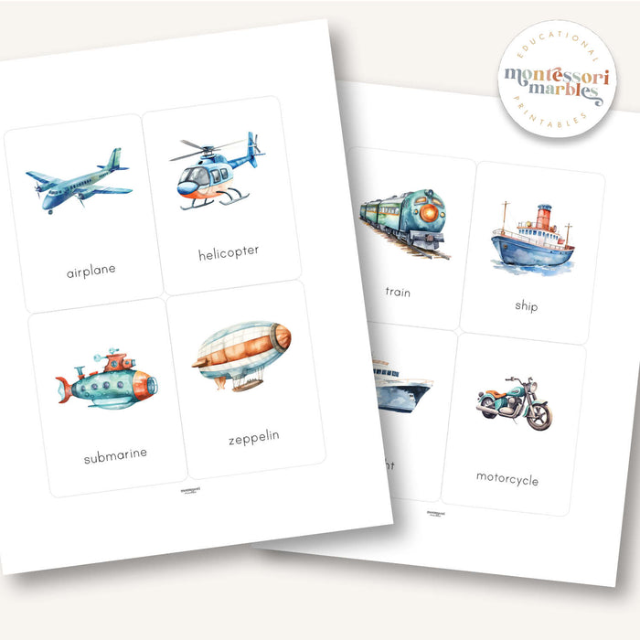 Transportation Flash Cards