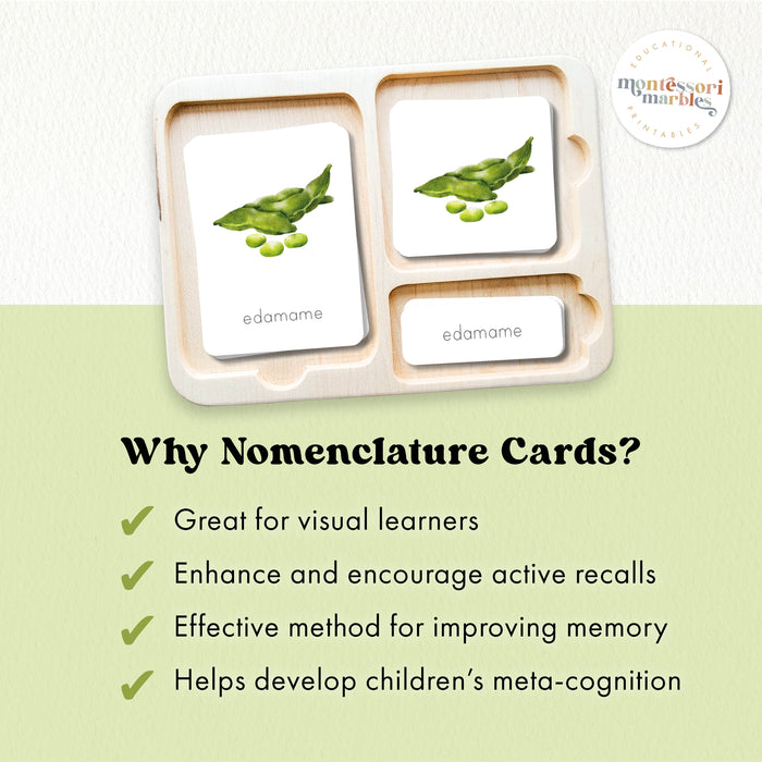 Vegetables Nomenclature Cards