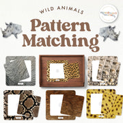 Safari and jungle animal patterns for visual matching—wildlife identification practice