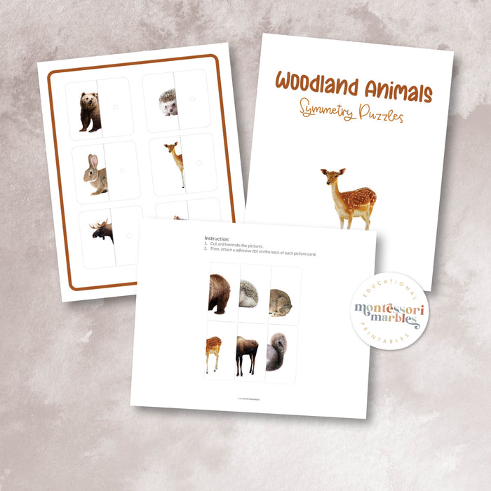 Woodland Animals Two-Piece Puzzles